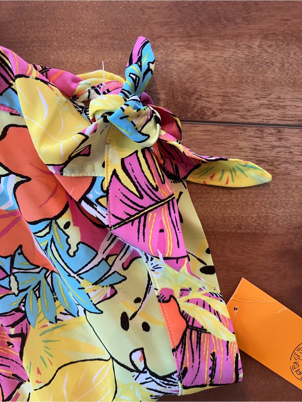 Ruby Rd. Yellow Tropical Floral Button-Up Top - Picture 4 of 5
